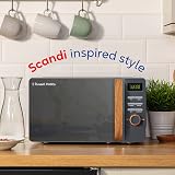 Russell Hobbs RHMD714G 17L 700W Digital Microwave Scandi Grey Wood Handle view 3