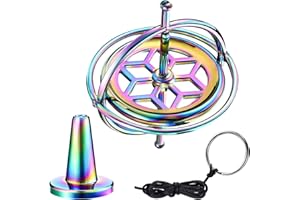 iwobi Gyroscope Toy, Colorful Metal Anti Gravity Decompression Toy,Fingertip Gyroscope Toys Balance Spinner for Kids Gyroscop