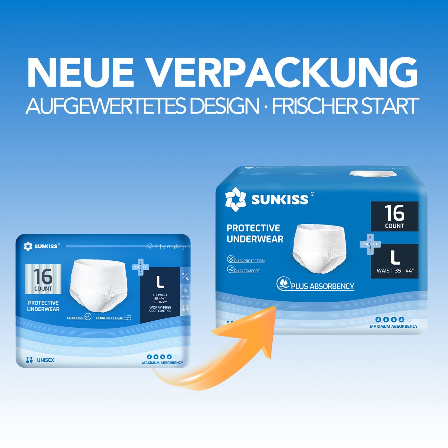 SUNKISS TrustPlus Inkontinenz Pants für Erwachsene, Größe L, 16 Stück 6