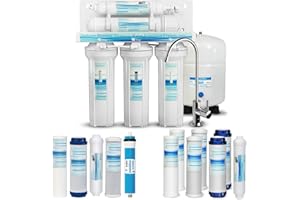 Geekpure 5 Stage Reverse Osmosis Drinking Water Filter System 75 GPD - with Extra 7 Filters
