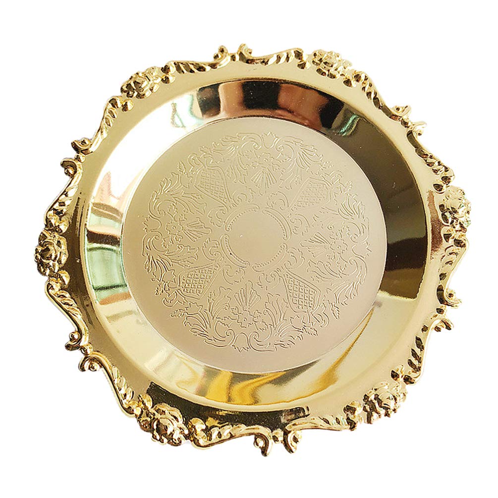 Milisten Golden Jewelry Display Dish Nordic Style Sink Vanity Trays Cosmetics Jewelry Organizer Soap Dish Candle Holder Trinket Tray Dish Decorative Sundries Trays