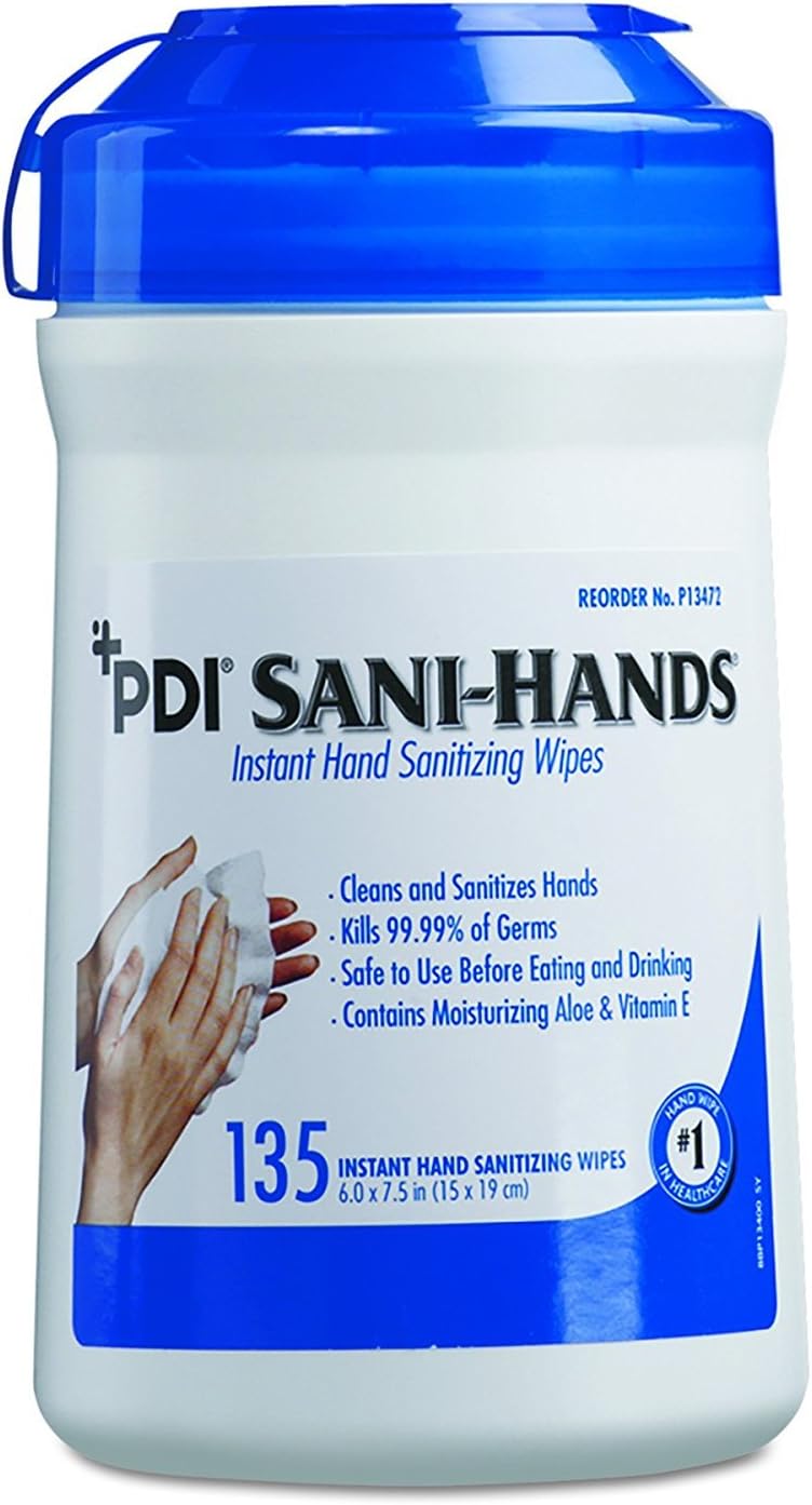 PDI Sani Hands ALC Hand Wipes - 8 x 5.3"