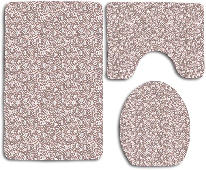 Huayuanhurug - Juego de 3 Alfombrillas de baño con Forma de U