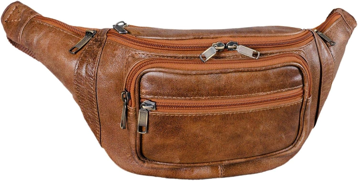 STILORD "Maverick" Leather Fanny Pack Shoulder Bag Camera Bag Mobile Phone Travel Festival Trekking Ladies Men Soft Leather Colour:Antique Brown