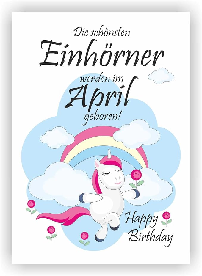 Urkunde Fest Geburtstag Liebe Geschenk Bild Happy Birthday Einhorn