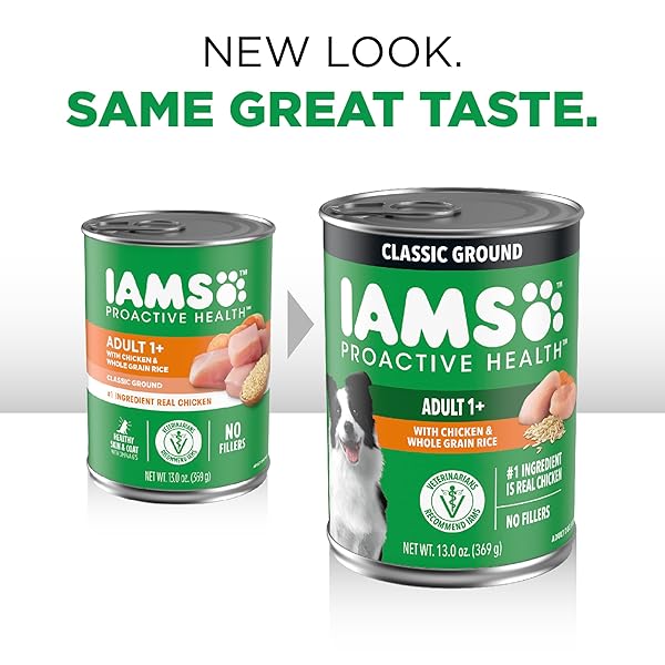 IAMS PROACTIVE HEALTH ADULT WET DOG FOOD CLASSIC GROUND WITH CHICKEN AND RICE, 13 OZ. CANS (6 COUNT, PACK OF 1)