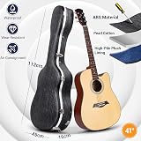 CAHAYA Acoustic Guitar Case ABS Black 41 Inch Hard Case 1.5 cm Padding view 3