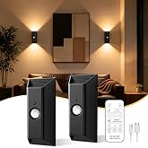 Fuligent Motion Sensor Light Indoor, Rechargeable Wall Sconce, 2 Pack | 3 Color Temps &amp; Dimmable Battery Operated Wall Sconces, 4000mAh, Timer, Magnetic, Remote Control