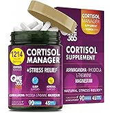 Cortisol Manager – Adrenal Support Supplement for Women & Men – Natural Stress Relief, Calm & Sleep Support – Cortisol Reducer with Ashwagandha, Magnesium, L-Theanine & Rhodiola – 90 Vegan Capsules