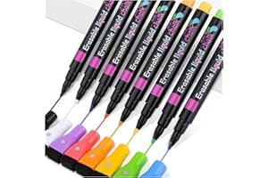 Magnetic Wet Erase Markers - Ultra Fine Tip Liquid Chalk Markers for Whiteboard, Acrylic Calendar & Planning Board - Low Odor