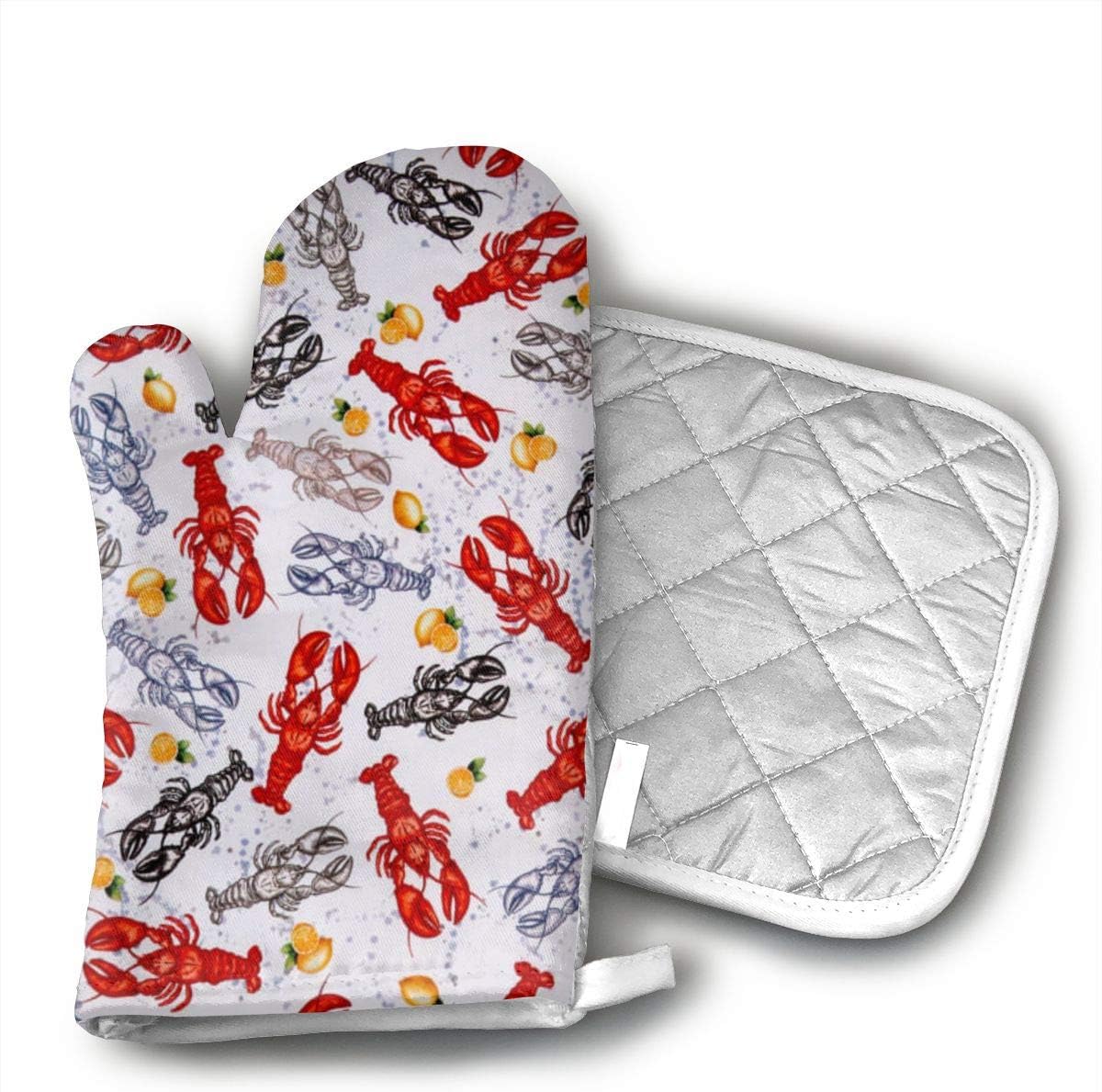 JFNNRUOP Lobsters Oven Mitts,with Potholders Oven Gloves