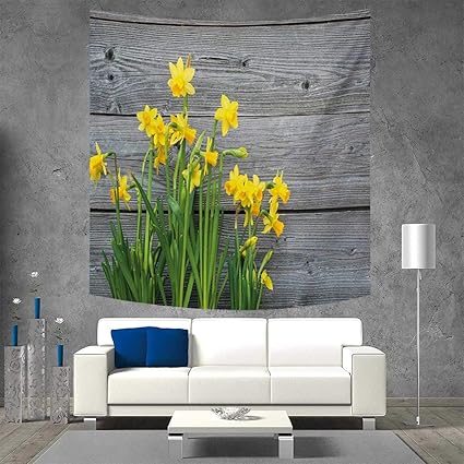 Amazon Com Anniutwo Yellow Flower Square Wall Tapestry