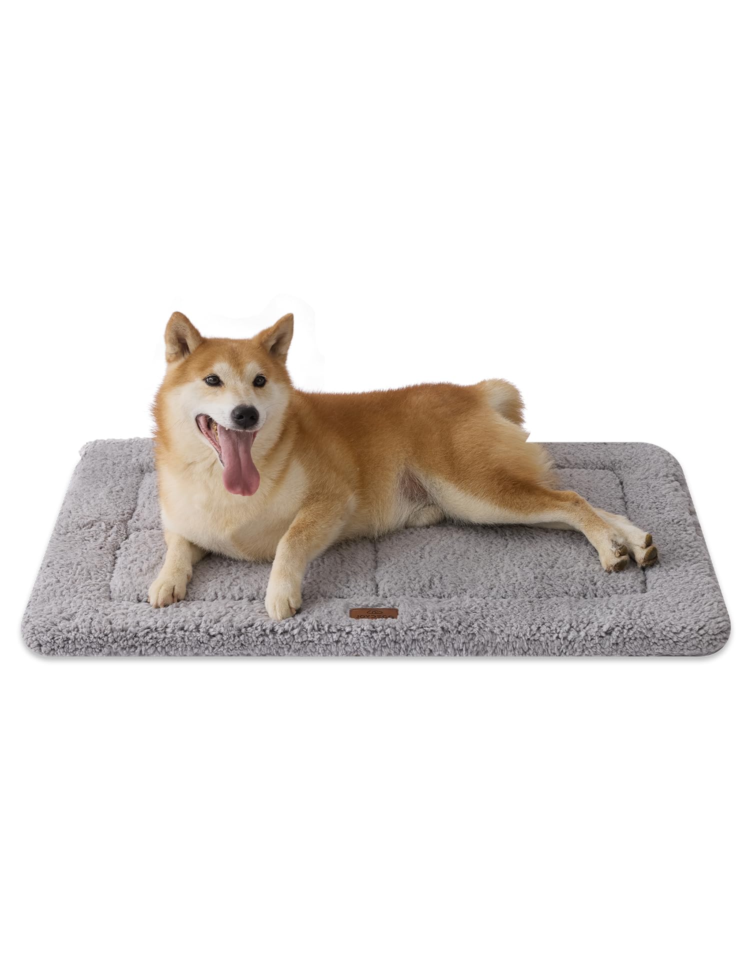 Photo 1 of Joydeco Low Profile Dog Crate Mat Reversible Bed Pad, Washable Dog Pad Mat with Ultra Soft Fleece, Compact Design Kennel Beds Mats for Large Medium Small Pets, 35" x 23" Gray