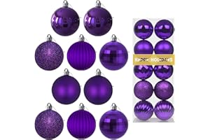 GAMEXCEL Purple 2.5" Christmas Balls Christmas Tree Decoration Ornaments Shatterproof Hanging Balls for Birthday Halloween Holiday Wedding Decorations Set of 10pcs