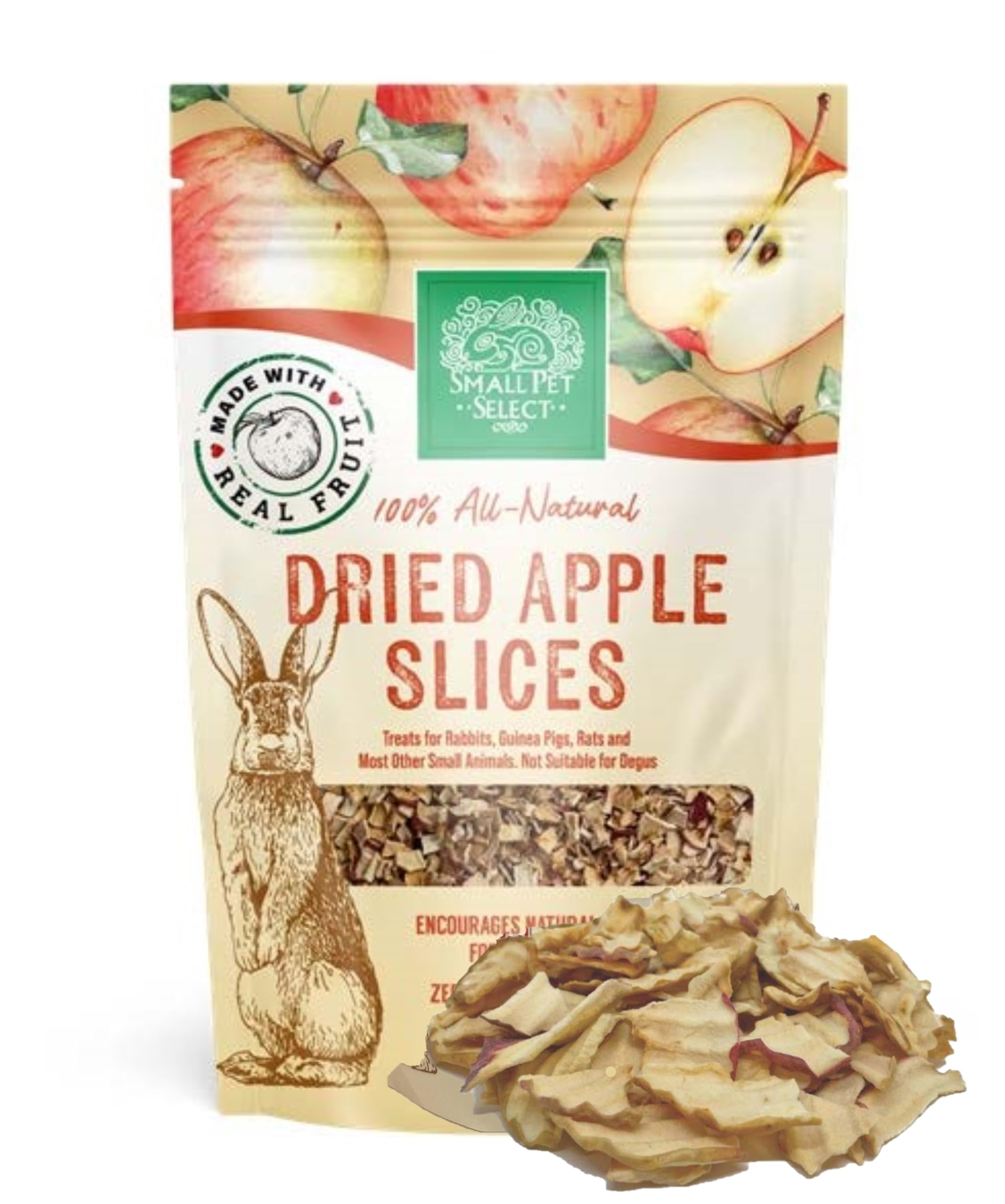 Small Pet Select Natural Dried Apple Treats for Rabbits, Guinea Pigs, Hamsters, Gerbils, Mice & Rats, 50g