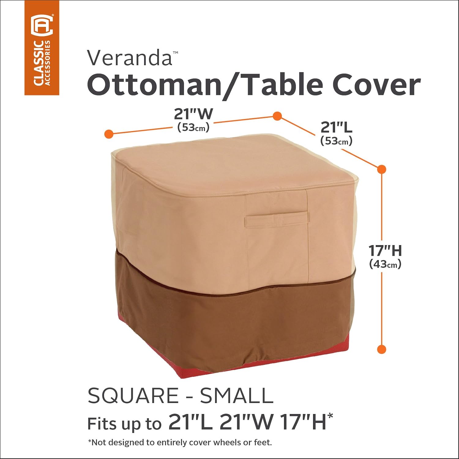 Amazon Com Classic Accessories Veranda Water Resistant 21 Inch Square Patio Ottoman Side Table Cover Garden Outdoor