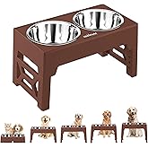 EliteField Elevated Dog Bowls (2-Year Warranty), Two 58 oz Stainless Steel Food Bowls, 5 Adjustable Raised Heights (4", 9.5", 10.5", 11.5", 12.75") Suitable for Dogs of All Ages, Small to Large Sizes