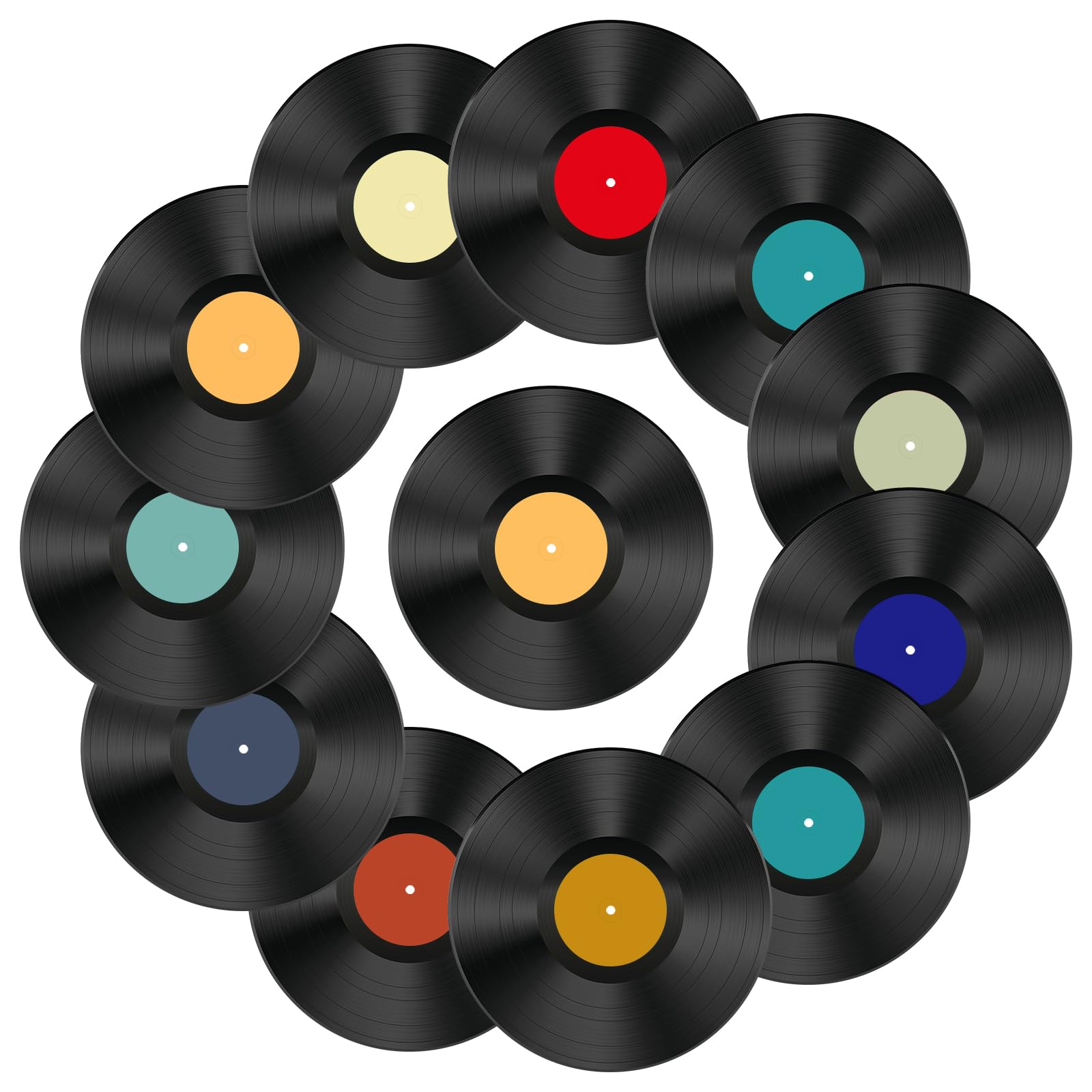 Photo 1 of Leptetek 12 PCS Real Vinyl Records - Lot of 12" Vinyl Records for Crafts & Decoration - Wall Aesthetic Party Decor