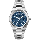 BETTIMER Men's Automatic Mechanical Watch PT5000 Movement Stainless Steel Waterproof Business Mens Watch Sports Casual Watch 40 mm, White, Fashion, Business