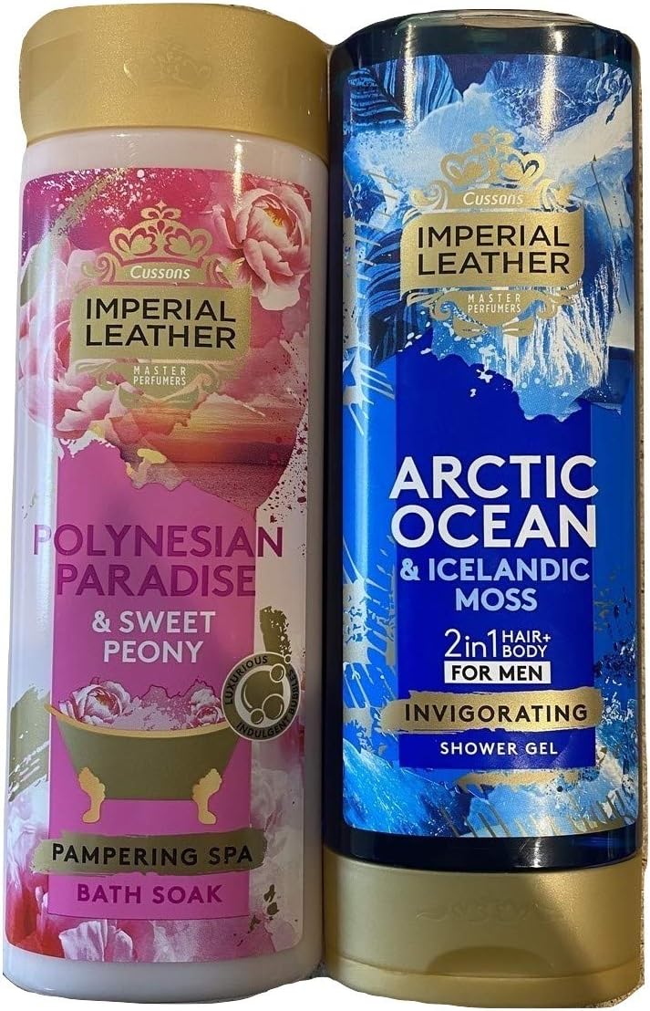Imperial Leather Shower Gel Large 2 Set 500ml each. Arctic Ocean & Icelandic Moss 2in1 Hair and