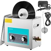 VEVOR Ultrasonic Vinyl Record Cleaner 6L 40kHz Vinyl Ultrasonic Cleaning Machine Knob Control Record Ultrasonic Cleaner 4 Records Vinyl Sonic Cleaner Stainless Steel Tank w/Mechanical Heater &amp; Timer