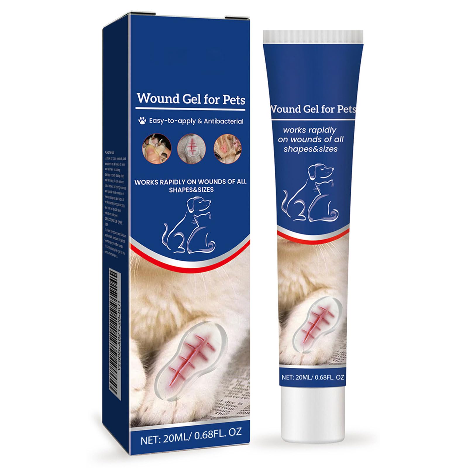 Pet Liquid Bandage,Pet Wound Care Gel,Dog Cat Gel Bandage Plasters,Pet Waterproof Protective Wound Healing Gel,Liquid-Bandage for Pet Wound Care Gel,Dog Cat Wound Healing Gel,1pc