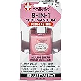 Nail-Aid 8-in-1 Nude Manicure &ndash; Multi-Benefit Nail Strengthener with Sheer Pink Nude Finish &ndash; Helps Stop Breaking &amp; Peeling &ndash; Long-Lasting Glossy Nails
