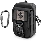 WYNEX Tactical Compass Phone Pouch, Large Molle Smartphone Holster Case Double Capacity Small Utility EDC Pouch with Compass