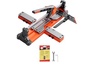 VEVOR 24-Inch Manual Tile Cutter, Spring-Loaded Base Cutting Tool with Adjustable Angle Fence, Tungsten Carbide Cutting Wheel