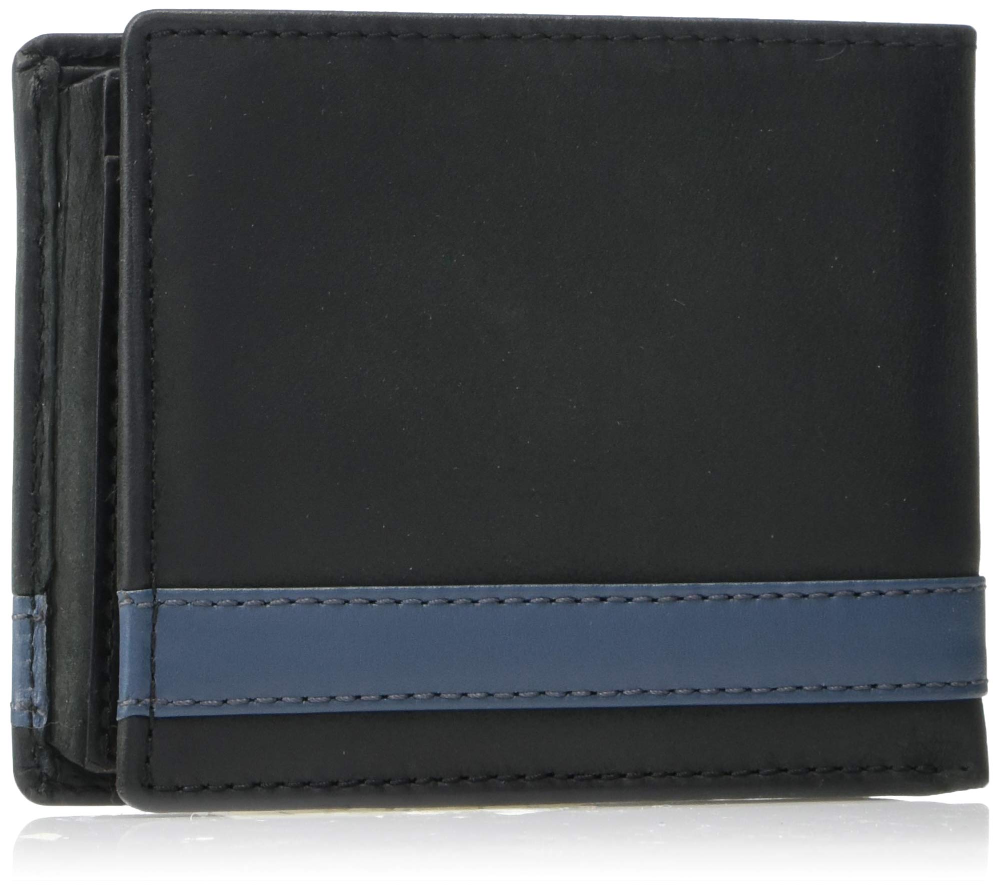 Fossil Men's Quinn Leather Bifold Flip Id Wallet IUCN Water