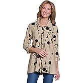 MULTIPLES Womens Clothing | Three Quarters Band Sleeve Hi-Lo Button Front Shirt | Dressy & Casual Clothing for Women