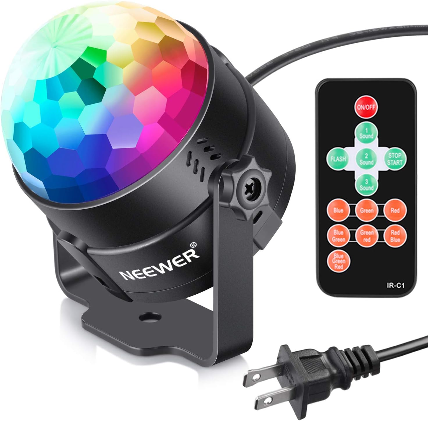 Neewer Disco Ball Disco LightsParty Lights Sound Activated Storbe Light With Remote