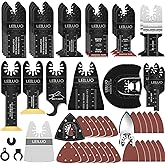 LEILUO 156 Pcs Multitool Blade Kits Oscillating Tool Blades Sandpaper Cutting Accessories with Storage Bag Universal Multi To