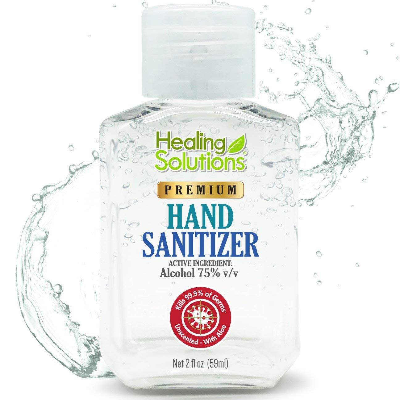 Hand Sanitizer Gel (24 Pack - Mini 2 oz Bottle) - 75% Alcohol - Kills 99.99% of Germs - Small 2oz Bulk Travel Size Individual Personal Pocket 2 Ounce Bottles: Health & Personal Care
