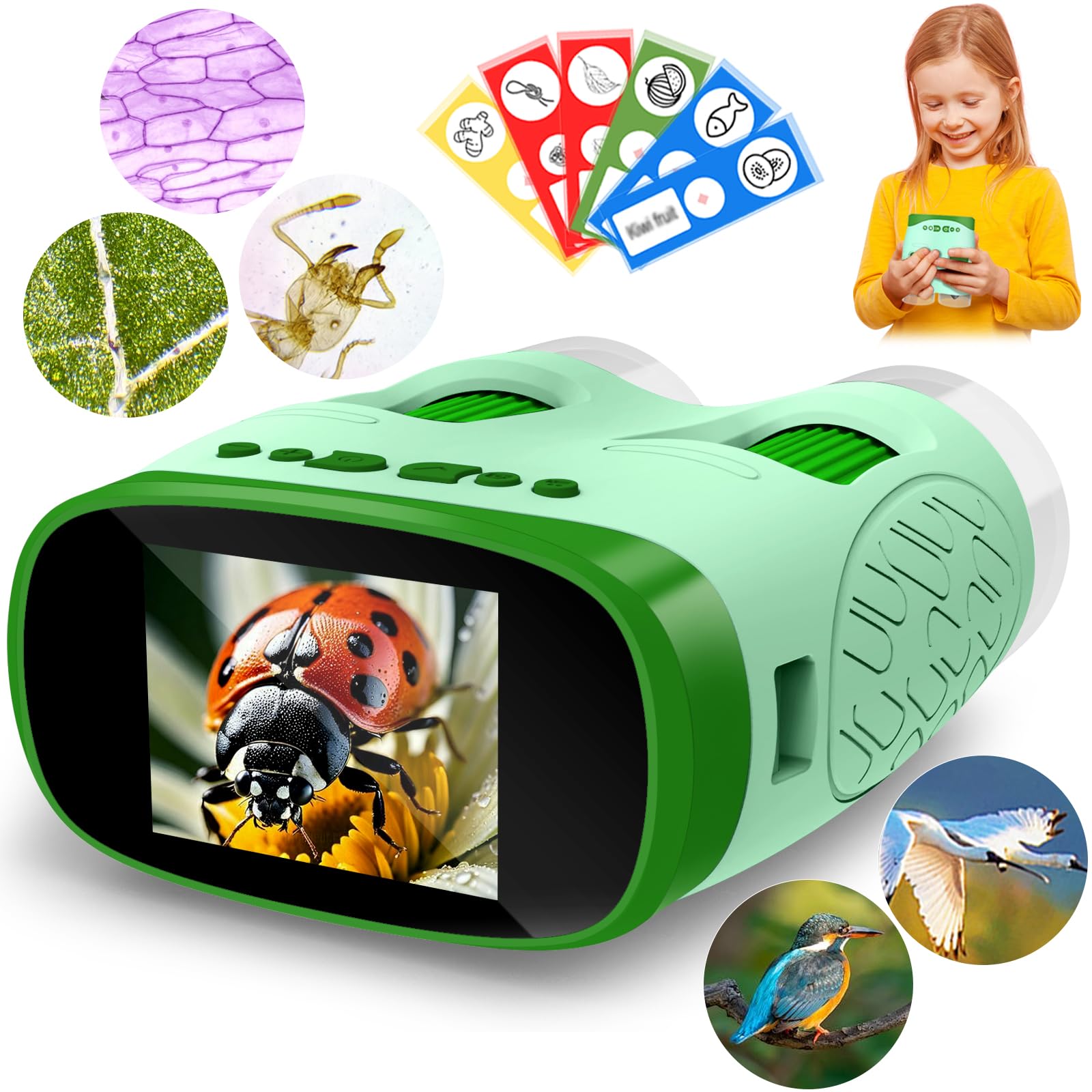 Photo 1 of Mini Pokect Microscope Kids Toys: 3-1 Handheld Microscope Telescope with 2" LCD Screen Digital Camera - Christams Birthday Gifts for 3 4 5 6 7 8 Year Old Boys Girls - Outdoor Indoor STEM Toy