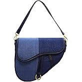 Fashion Canvas Trendy Saddle Shoulder Bag for Women Clutch Purse Underarm Satchel HandBag Crossbody Bag