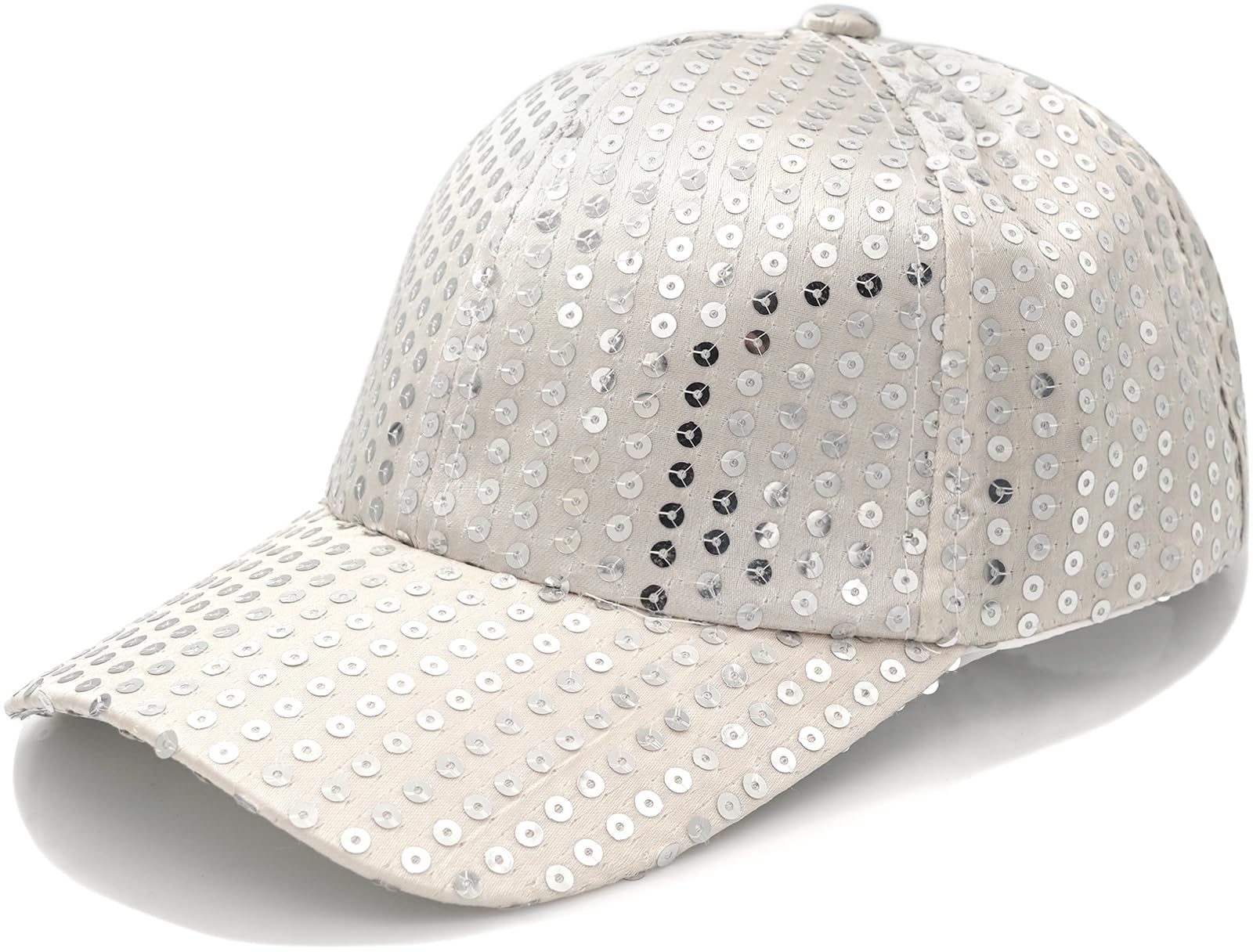 YeeHeen Sequins Baseball Cap Glitter Hat for Boy Girls Shiny Hip Hop Hat Silver