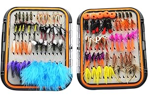 Alichino Fly Fishing Flies Kits Wet & Dry Trout Flies Sets, Fly Fishing Gear Fly Tying Materials Kit with Fly Box