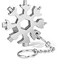 18-in-1 Snowflake Multi Tool, Portable Stainless Multi-Tool, Compact Snowflake Tool Multi Instrument Outdoor, Hand Tools Gift for Boys, DIY Handyman, Father/Dad, Husband (Sliver)