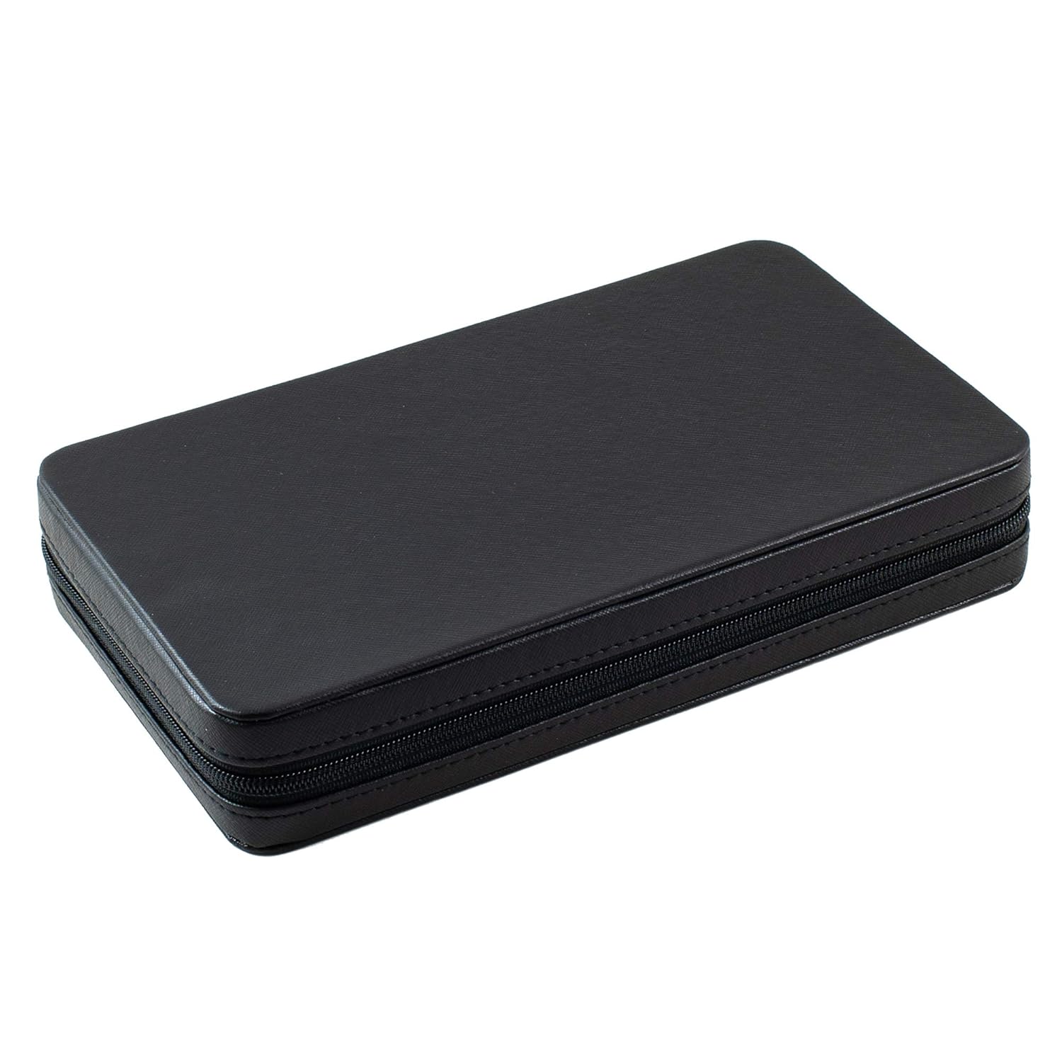 Caddy Bay Collection Compact Travel Watch Band Strap Case Storage Display Holder Box Case with Zipper Holds 12 Watch Bands Fits Apple Watch M/L Bands - Black