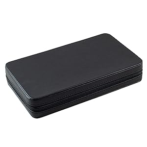 Caddy Bay Collection Compact Travel Watch Band Strap Case Storage Display Holder Box Case with Zipper Holds 12 Watch Bands Fits Apple Watch M/L Bands - Black