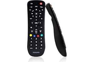 Philips Universal Remote Control Replacement for Samsung, Vizio, LG, Sony, Sharp, Roku, Apple TV, RCA, Panasonic, Smart TVs, Streaming Players, Blu-ray, DVD, Simple Setup, 3 Device, Black, SRP9232D/27