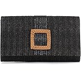 LUI SUI Straw Clutch Purse for Women Rattan Summer Evening Handbag Woven Beach Envelope Purse Raffia Handbag