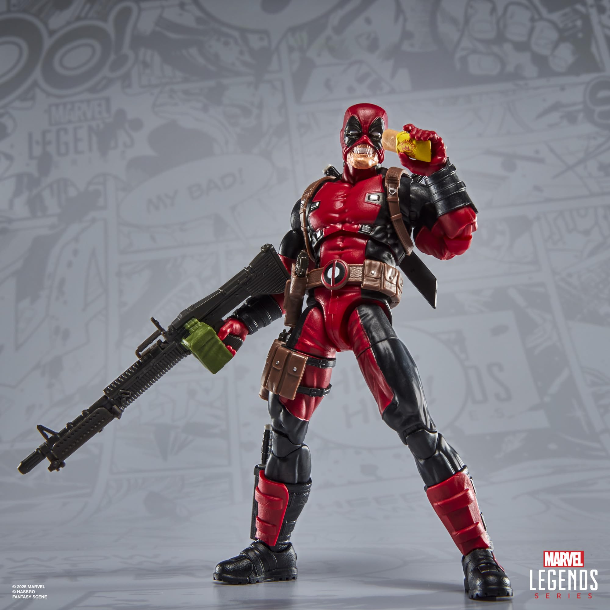 Marvel Legends Maximum Series Deadpool, Deluxe Deadpool Comics Collectible 6-Inch Action Figure with 24 Accessories Including X-Force’s Doop