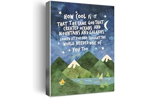 WAILOZCO Same God Creation Wall Art,Mountain Wall Art for Nursery Toddler Boy Room Decor,Inspirational Wall Decor Christian Kids Canvas Framed Poster Print,Adoption Gifts First Communion Gifts for Boys