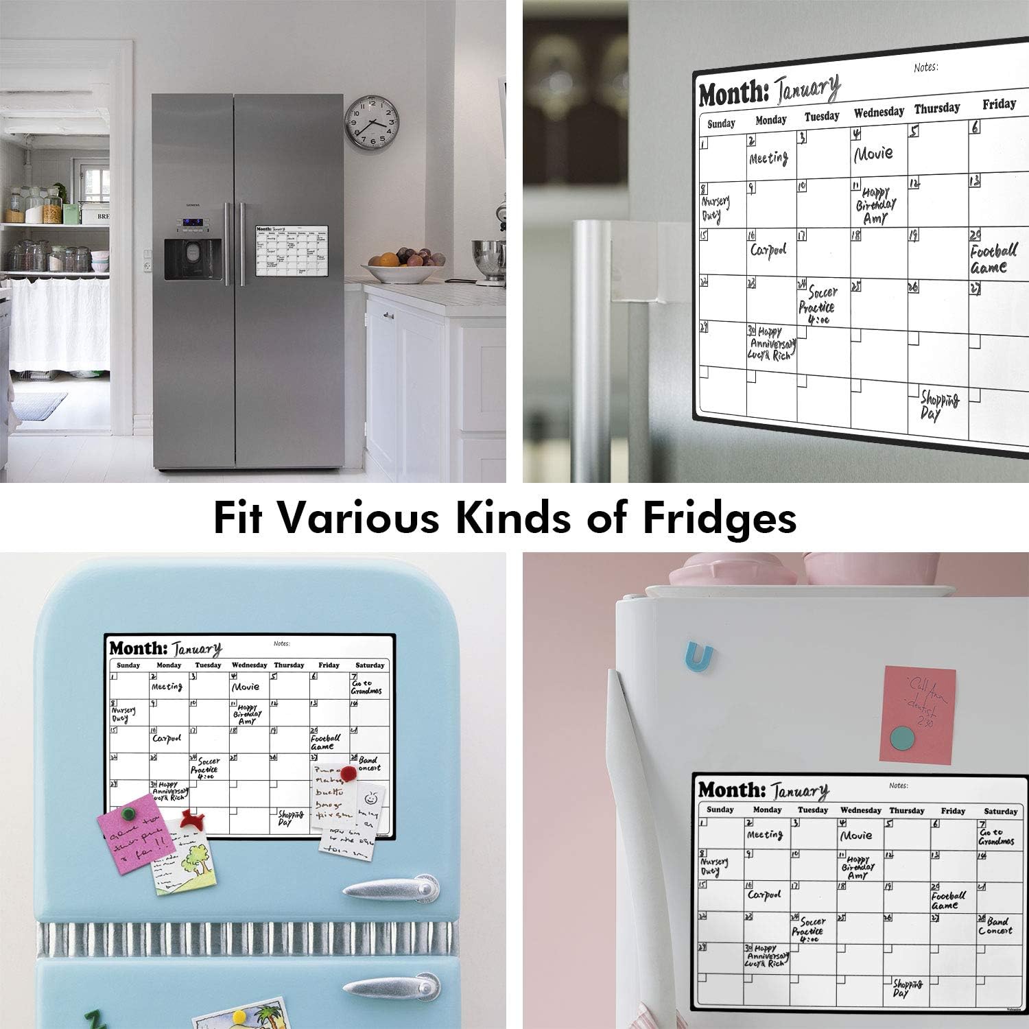 Volcanics Fridge Calendar Magnetic Dry Erase Calendar Whiteboard Calendar for Refrigerator Planners 16.9 Inches X 11.8 Inches: Office Products