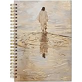 bitCNY Jesus Christ Spiral Notebook, Jesus Christ Walking on Water, Church Notes Notebook, I Will Walk With Christ LDS, Jesus Notebooks for School Supplies, Home & Office, Spiral Bound 5.5x8.3