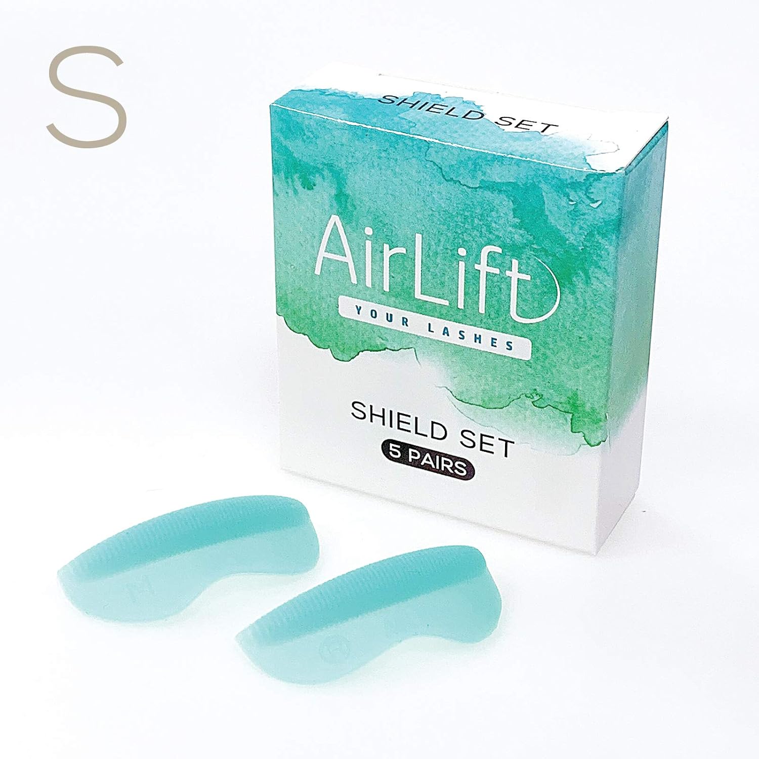 AirLift Lash Lift Silicone Shields Original Size S Small Reusable with Grooves, Turquoise, 2 Count (Pack of 1)