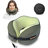 Cesperi® Travel Neck Pillow for Airplanes, Ergonomic Design for Petite Neck, Airplane Neck Pillow with Memory Foam, Travel Essentials for Flights, Car Rides, and Home Rest, Small (Avocado Green)