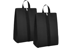 Vincreem 2 Pack Smell Proof Shoe Cleat Bag for Travel Water-resistant Odor Absorbing Lightweight Golf Soccer Shoe Storage Organizer Shoe Pouch with Zipper Dust-proof for Gym Sports Travel Work